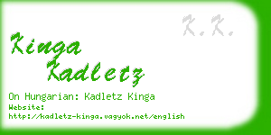 kinga kadletz business card